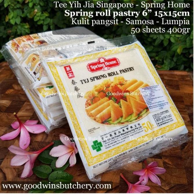 

SPRING ROLL SAMOSA KULIT LUMPIA frozen 6" 15cm 50sheets 400gr TYJ-SG TERLARIS TERPERCAYA ORIGINAL