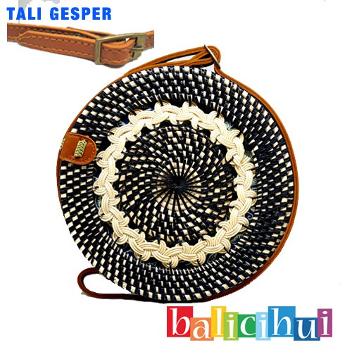 BALICIHUI TAS ROTAN GENDIT BALI BLACK