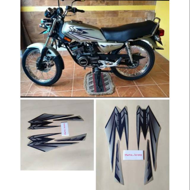 Stiker Striping Les Lis Motor Rx King Tahun 2002 Warna Gold Corak Hitam
