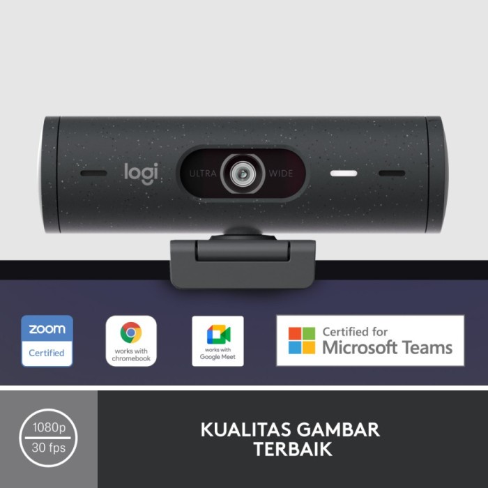 Logitech Brio 500 Webcam Full HD HDR dan Noise Cancelling