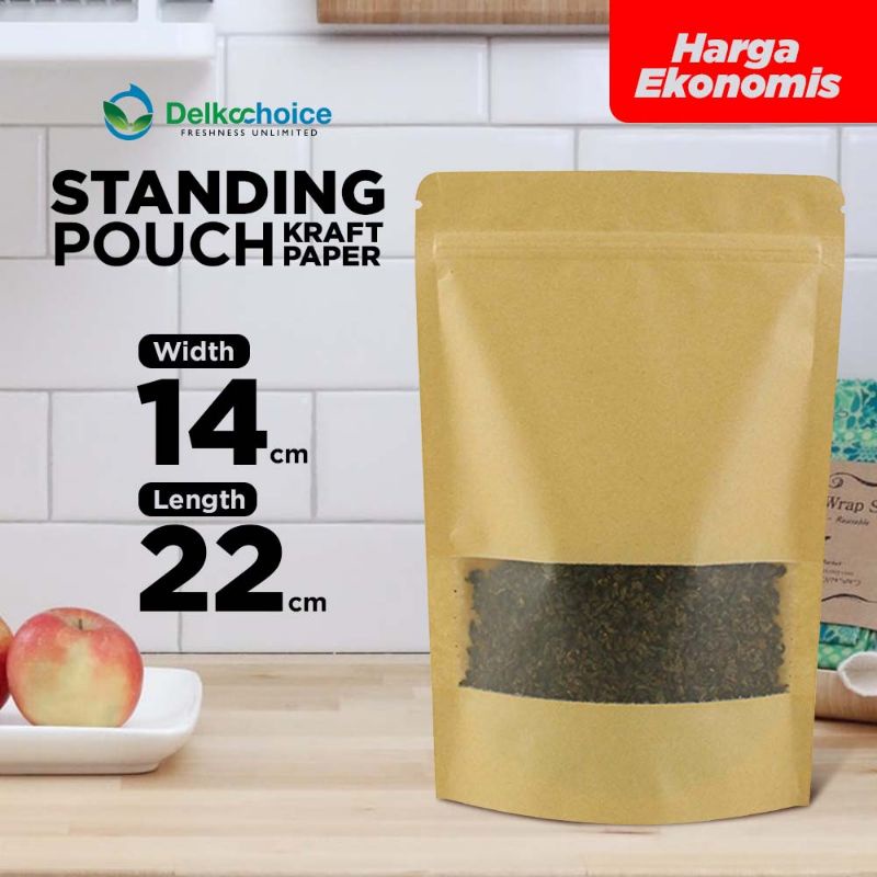 Standing Pouch Kraft Window Ekonomis Plastik Kemasan