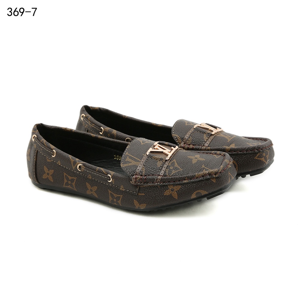 Mono Embossed Leather Gloria Flat  Loafers #369-7