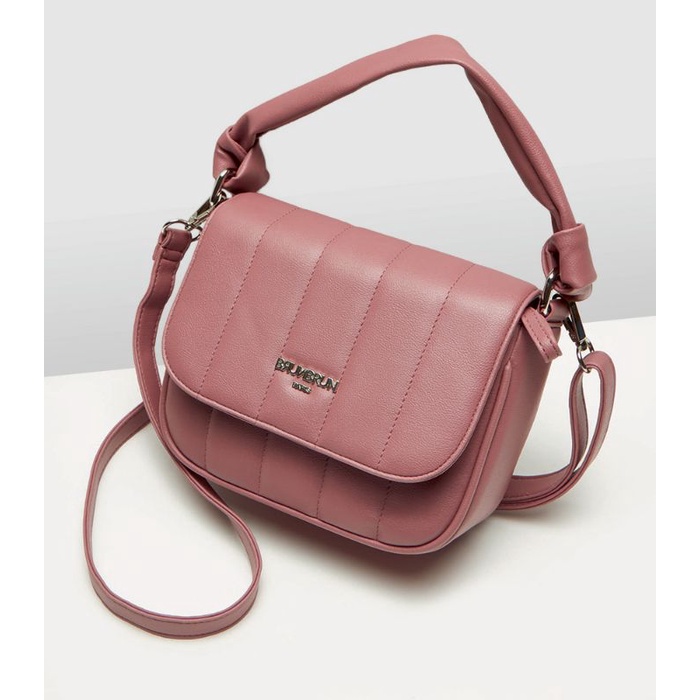 Tas Brunbrun Paris sophie martin Puffy Bowler dark pink tas Jinjing Selempang bahu wanita import Bru