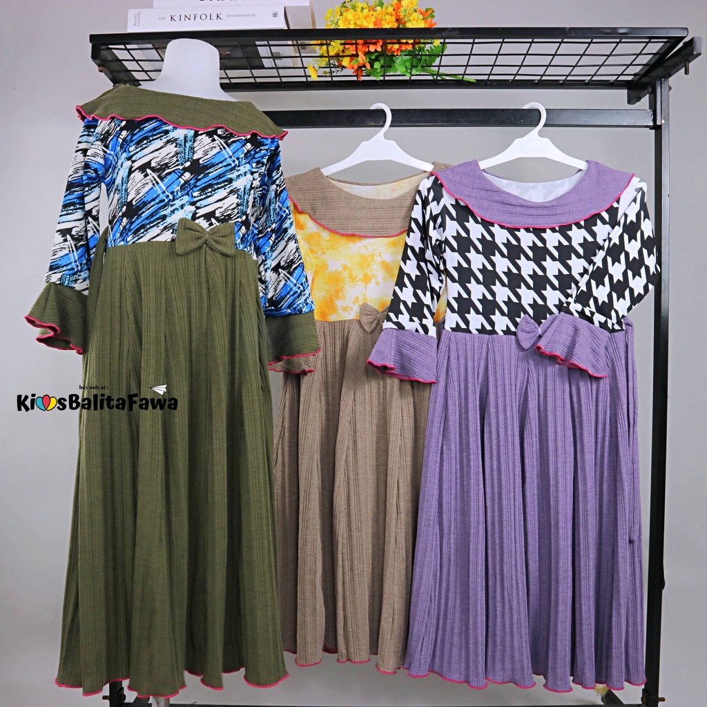 Long Dress Jessika uk 6-7 Tahun [EXPORT] Dres Ngaji Baju Anak Perempuan Panjang Murah Gamis Muslim