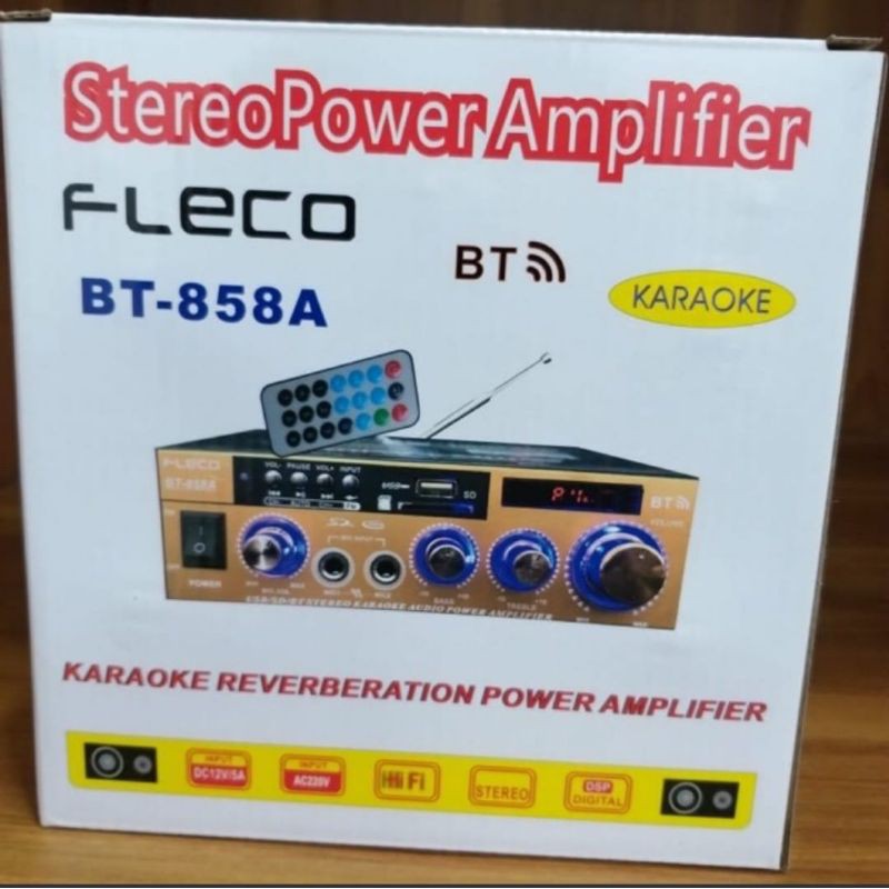 Power Amplifier Fleco Original BT858A Wireless Digital Amplifier Karaoke Bluetooth