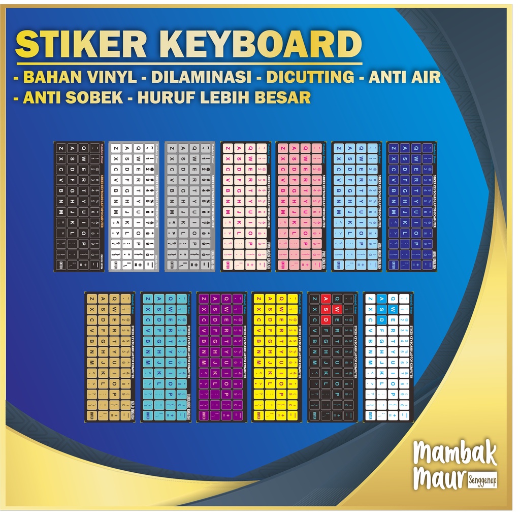 Stiker Keyboard Layout English Warna Black Hitam Untuk Laptop Komputer