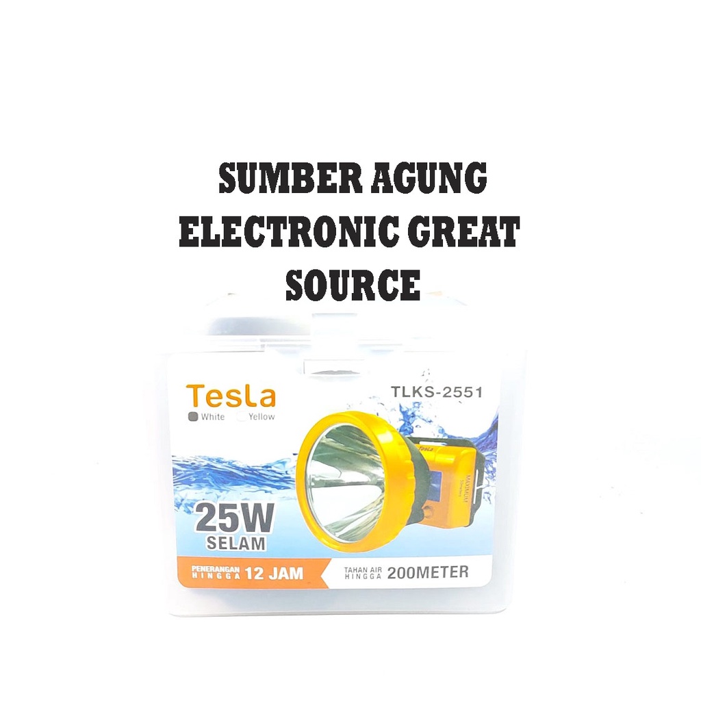 Senter Kepala Tesla Selam 25W TLKS2551 Menyelam Super Terang Waterproof 2551