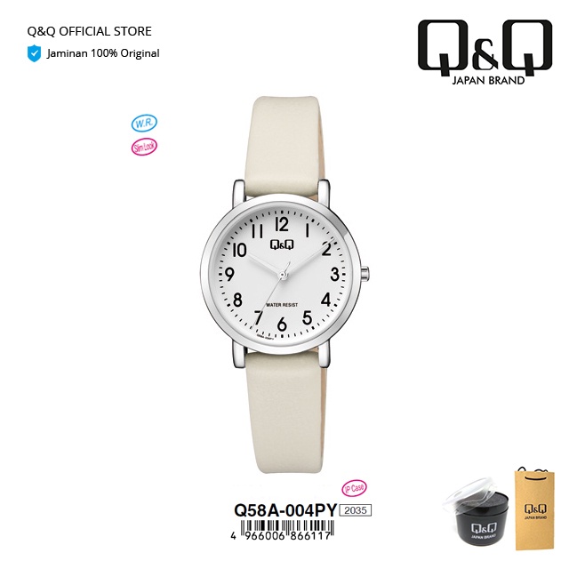 Q&Q QnQ QQ Original Jam Tangan Arloji Wanita Fashion Analog Kulit - Q58 Q58A Water Resist 3 BAR-2
