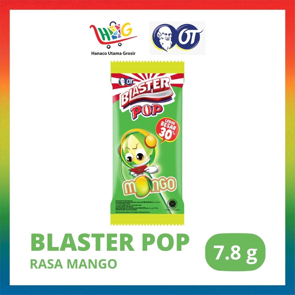 Permen Blaster Pop Lolipop Grape / Orange / Mango 7g