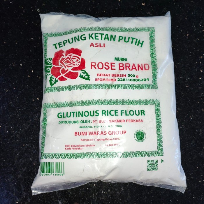 

ketan-beras-tepung- tepung ketan putih rose brand 500gr -tepung-beras-ketan.
