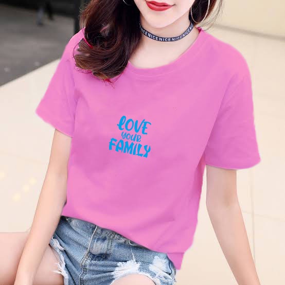 YOURSTYLE1119 - KAOS LOVE YOUR FAMILY BAJU KAOS WANITA DISTRO UNISEX OVERSIZE JUMBO KEKINIAN TERLARI