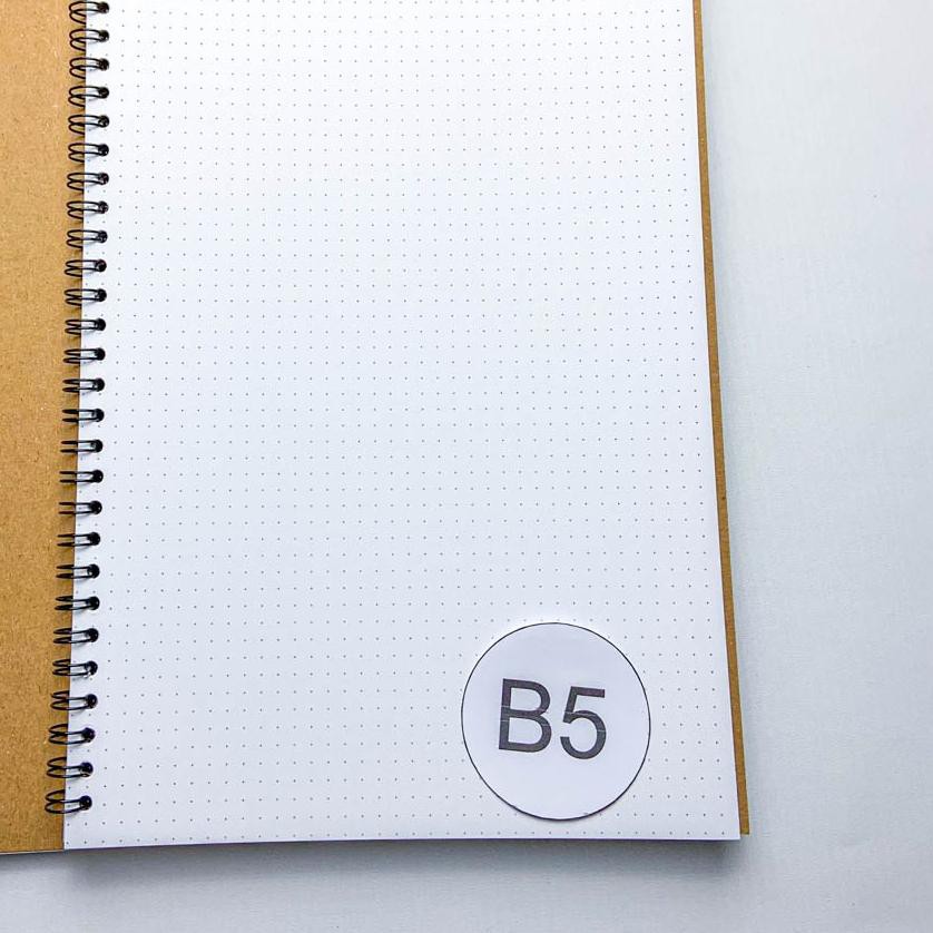 

PROMO BESAR KODE-597 [Tulis.Id] Simple Basic Kraft Spiral Notebook B5 Dotted / Grid / Blank