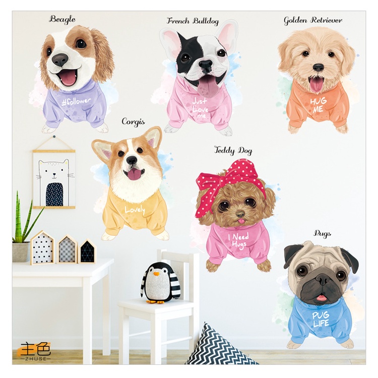 WALLSTICKER WALL STIKER SETIKER STICKER DINDING HEWAN ANJING DOG DEKORASI TEMBOK RUANG TAMU KELUARGA KAMAR TIDUR ANAK ANAK COWOK CEWEK HIASAN DEKOR DECOR TEMPELAN WALPAPER WALLPAPER PAPER ANIMAL GAMBAR MOTIF BINATANG CAT CATS KUCING ANJING DOGS LUCU