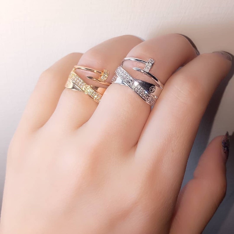 Cincin Titanium Replika Berlian Diamond Swarovski