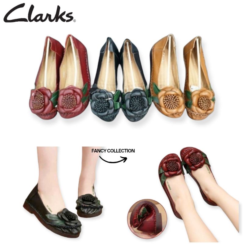 SEPATU WANITA CLARKS 6863 Flower Terbaru