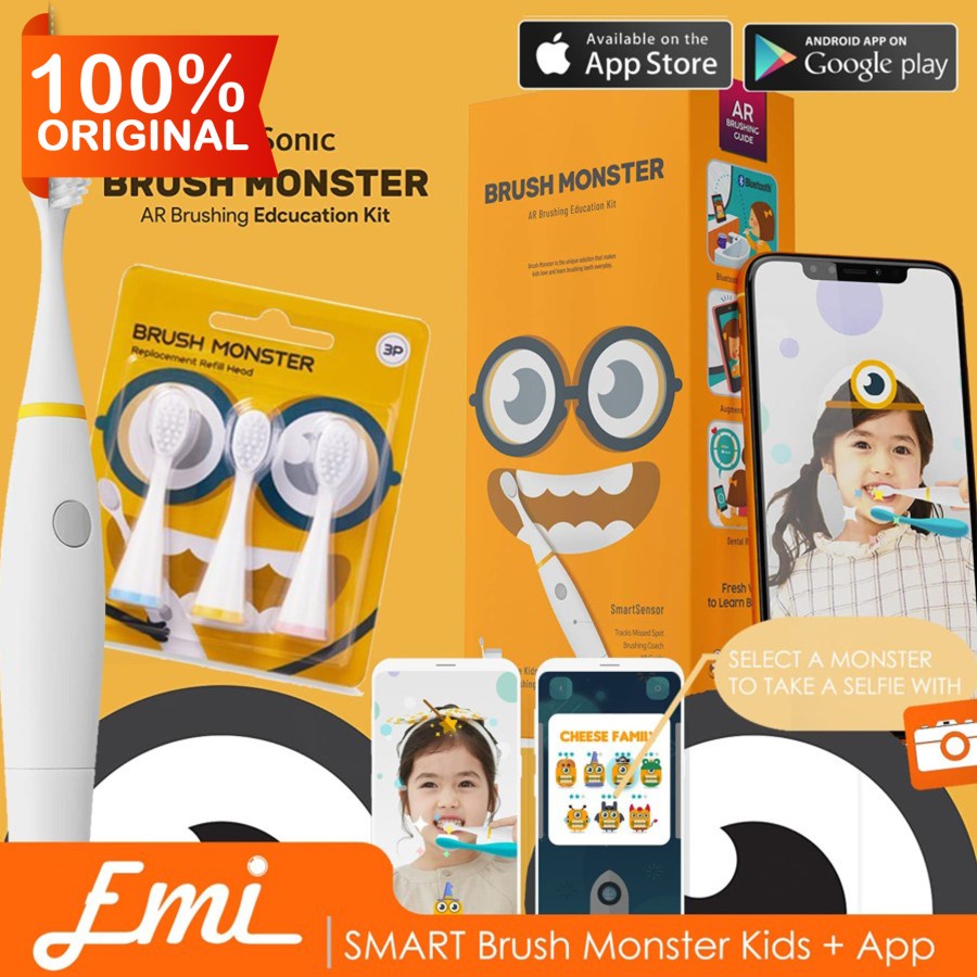 Brush Monster Kids AR Toothbrush Sikat Gigi Anak Elektrik Otomatis