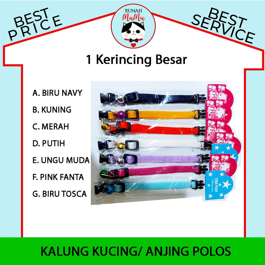 KALUNG COLLAR Kucing/ Anjing ukuran kecil Polos Murah bahan tebal