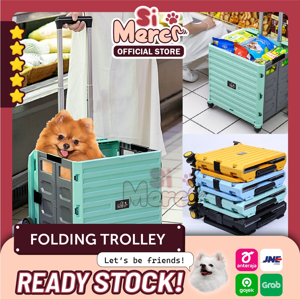 Stroller Troli Anjing Empat Roda Praktis / Trolley Keranjang Lipat Folded/  Trolley Dog Stroller Troley Lipat Troli Barang Trolley Keranjang Belanja Trolley Anjing Kucing