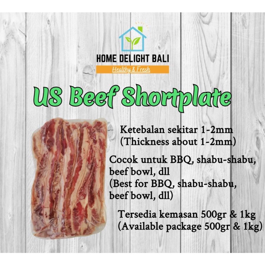 US Beef Shortplate Sliced/Shabu-shabu 1kg [Frozen Meat]