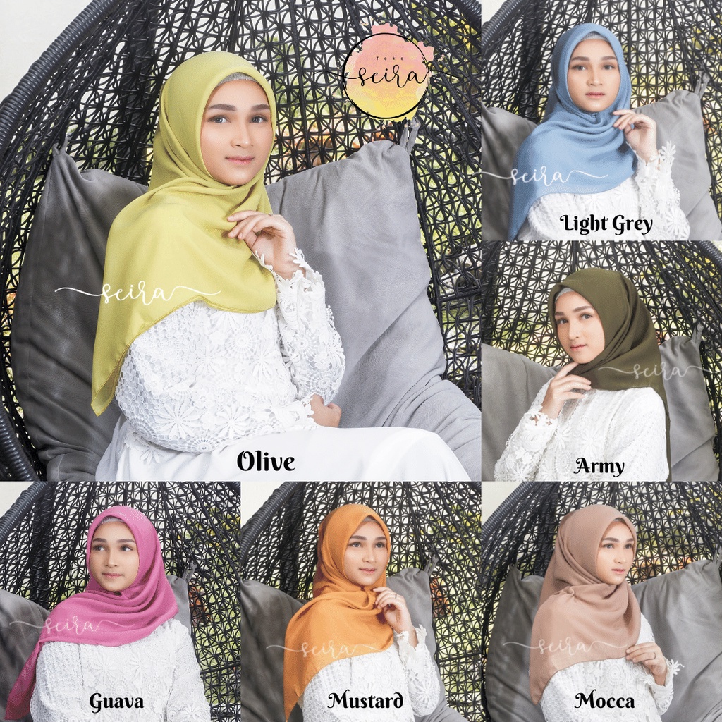 [BISA COD] Bella Square Hijab Segiempat / Kerudung Segi Empat Bella Square / Jilbab Segiempat Bela (Kain Tebal Adem Tidak Menerawang)-6