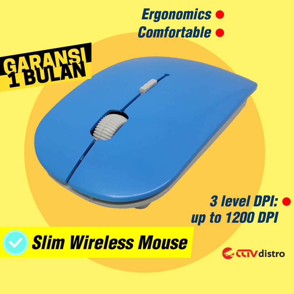 W102 Mouse Wireless Laptop Komputer Nirkabel USB 2.4GHz Portable Murah Mose Wireles Garansi 1 Bulan