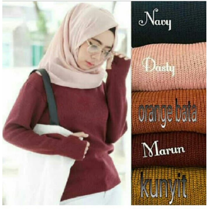 New Model Sweater Rajut Wanita Baju Rajut Wanita Luaran Rajut Roundhand