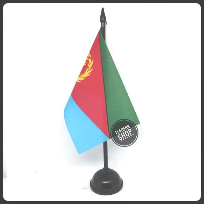 

Bendera Meja Eritrea + Tiang Kayu