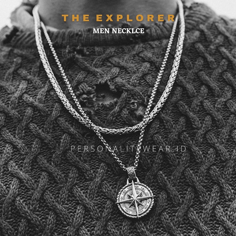 Kalung Pria Cowok Keren Anti Karat THE EXPLORER