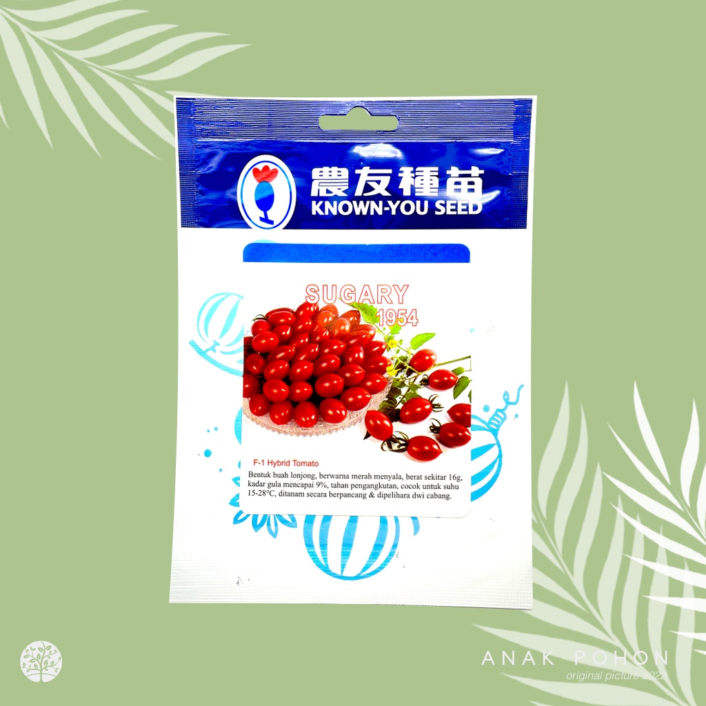 (1 PACK) Benih Tomat Ceri Merah Mini SUGARY Hibrida F1 Red Cherry Tomato Seeds - Known You Seed KYS - 5 GRAM