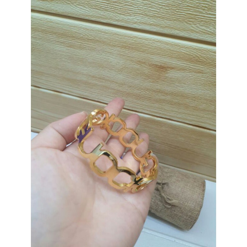 Bangle titanium GG / gelang guc-ci titanium / gelang asli titanium 18kk