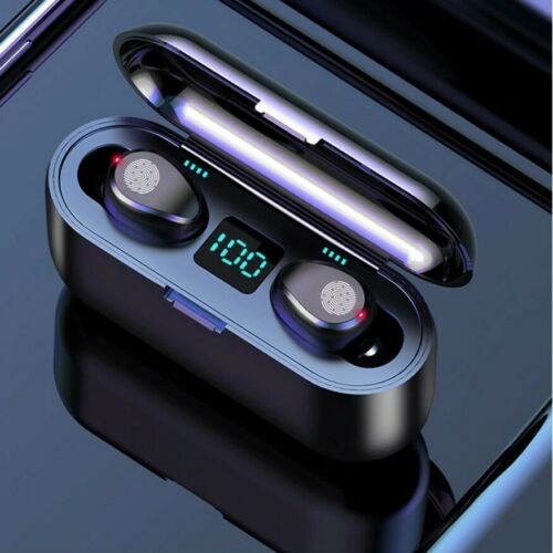 Earphone F9 TWS HIFI Handsfree Earphone Bluetooth 5.0 Wireless Headset Inpods Earbud Sport Touch Display Waterproof Plus Power Bank