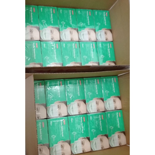 Masker Bedah 3 Ply Original One Med Earlop Hijau