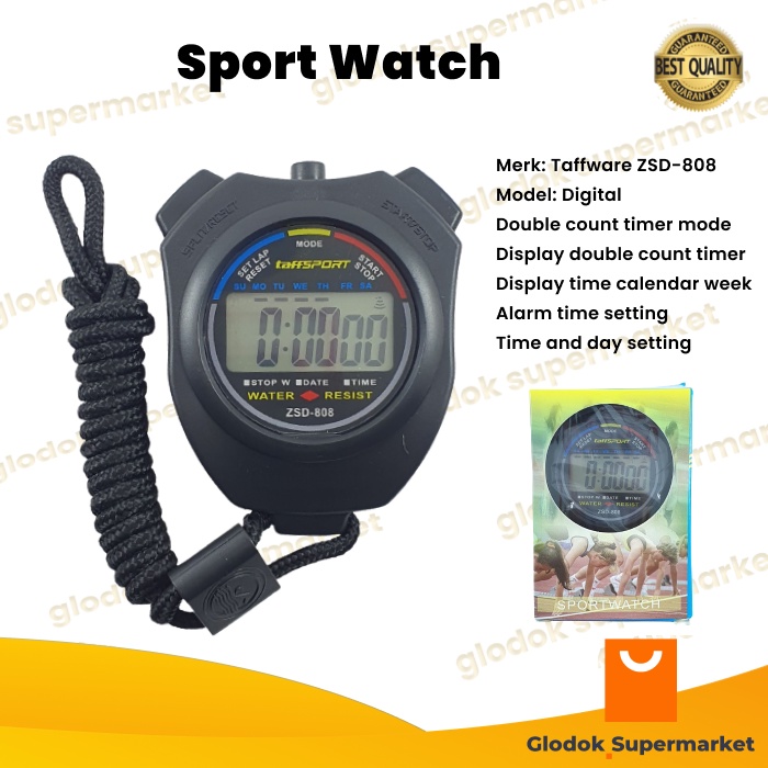 Sport Watch Timer Olahraga Taffsport Stop Watch Profesional ZSD-808 Taffware Stopwatch