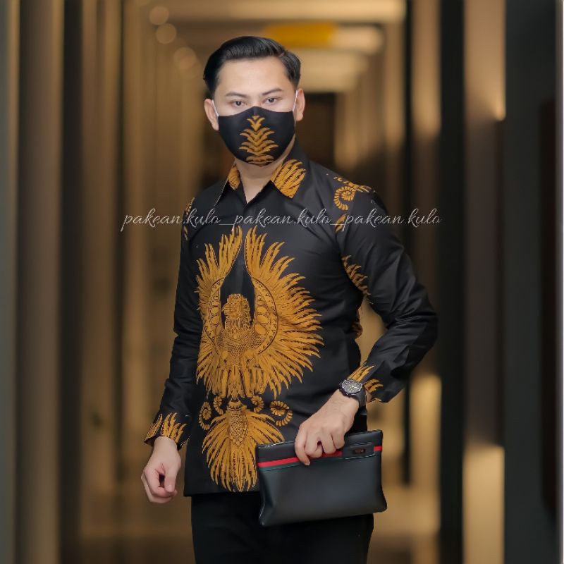 Batik Premium Pria Slimfit 033 || Motif Garuda Sogan