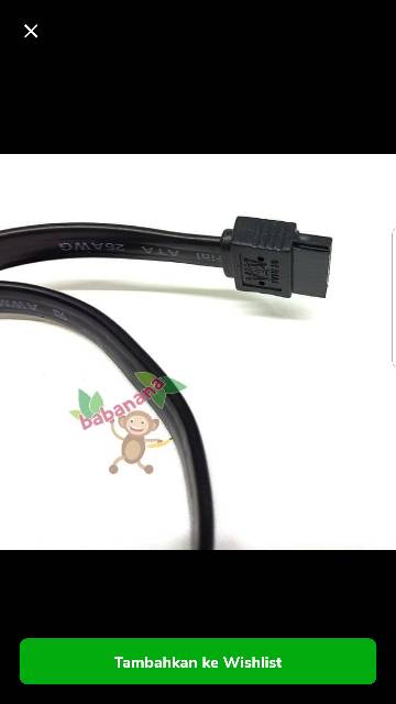 Kabel Sata Data 3 III Klip Besi 90 Degree Derajat 6gpbs siku 6 gbps