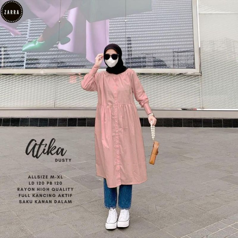 ATIKA MIDI BAJU MUSLIM LENGAN PANJANG BAHAN ADEM