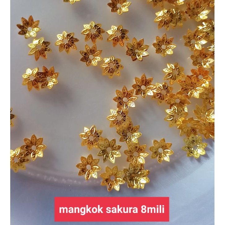 kelopak sakura besi 8mm isi:10 gram ( Rp10.000 )