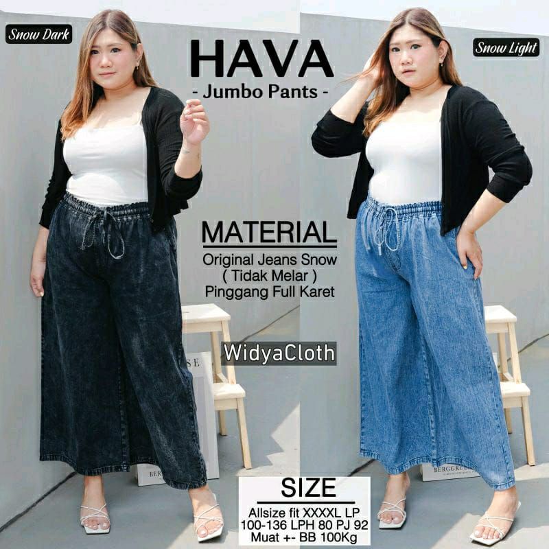 Hava Jumbo Pant Kulot Jeans Premium BB 100kg