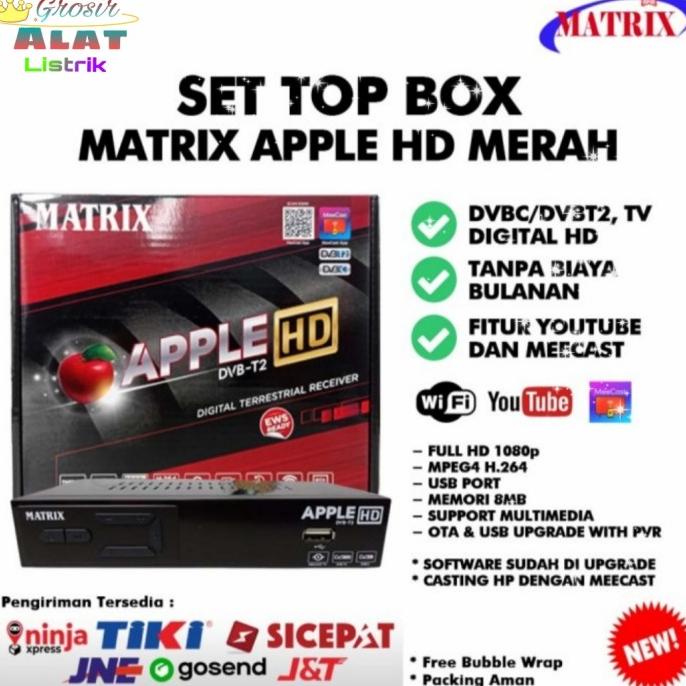 Set Top box DVB T2 Matrix Apple HD TV digital DVB T2 - Bisa YouTube