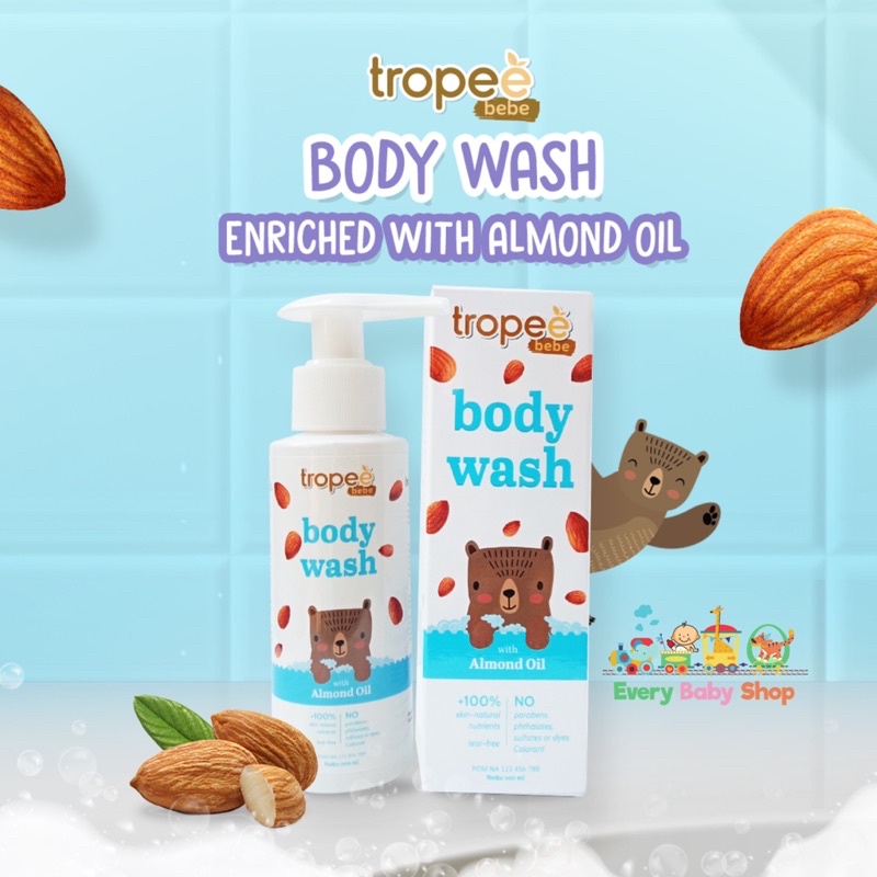 TROPEE BEBE Body Wash / 2in1 Shampoo &amp; Body Wash 100ML Sabun Mandi Shampo Bayi Anak Tidak Pedih di Mata HALAL BPOM ORI ASLI