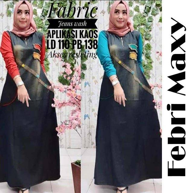 FEBRI MAXY, Matt jeans Washed Kombinasi Babyterry