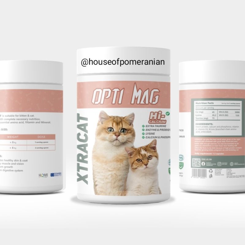 optimag XTRACAT powder 30gr vitamin kucing lysine taurine calsium amino bulu kulit imun kuat sehat