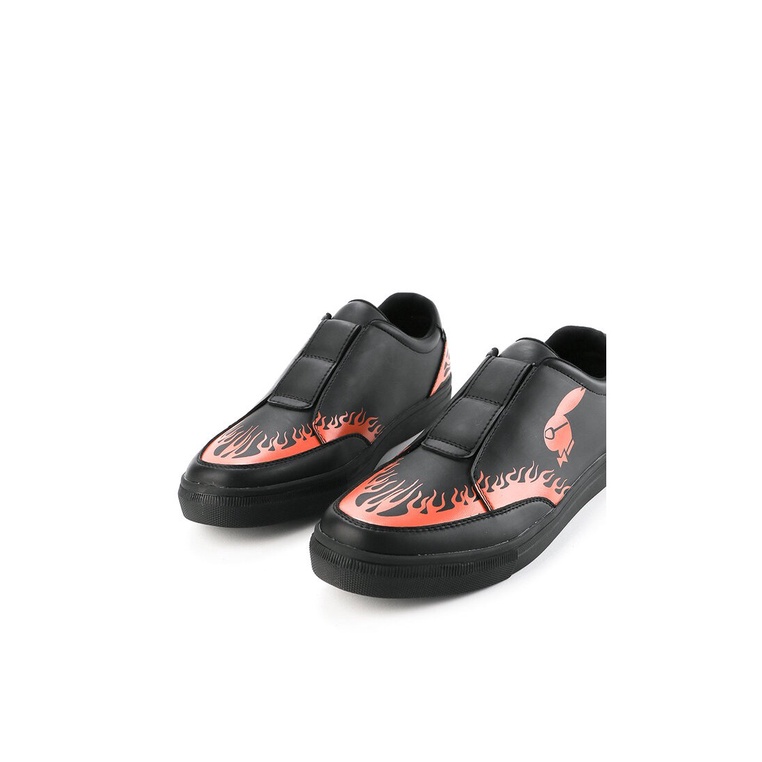 SEPATU SLIP ON PLAYBOY PRIA ORIGINAL CASUAL BRANDED HITAM PL12
