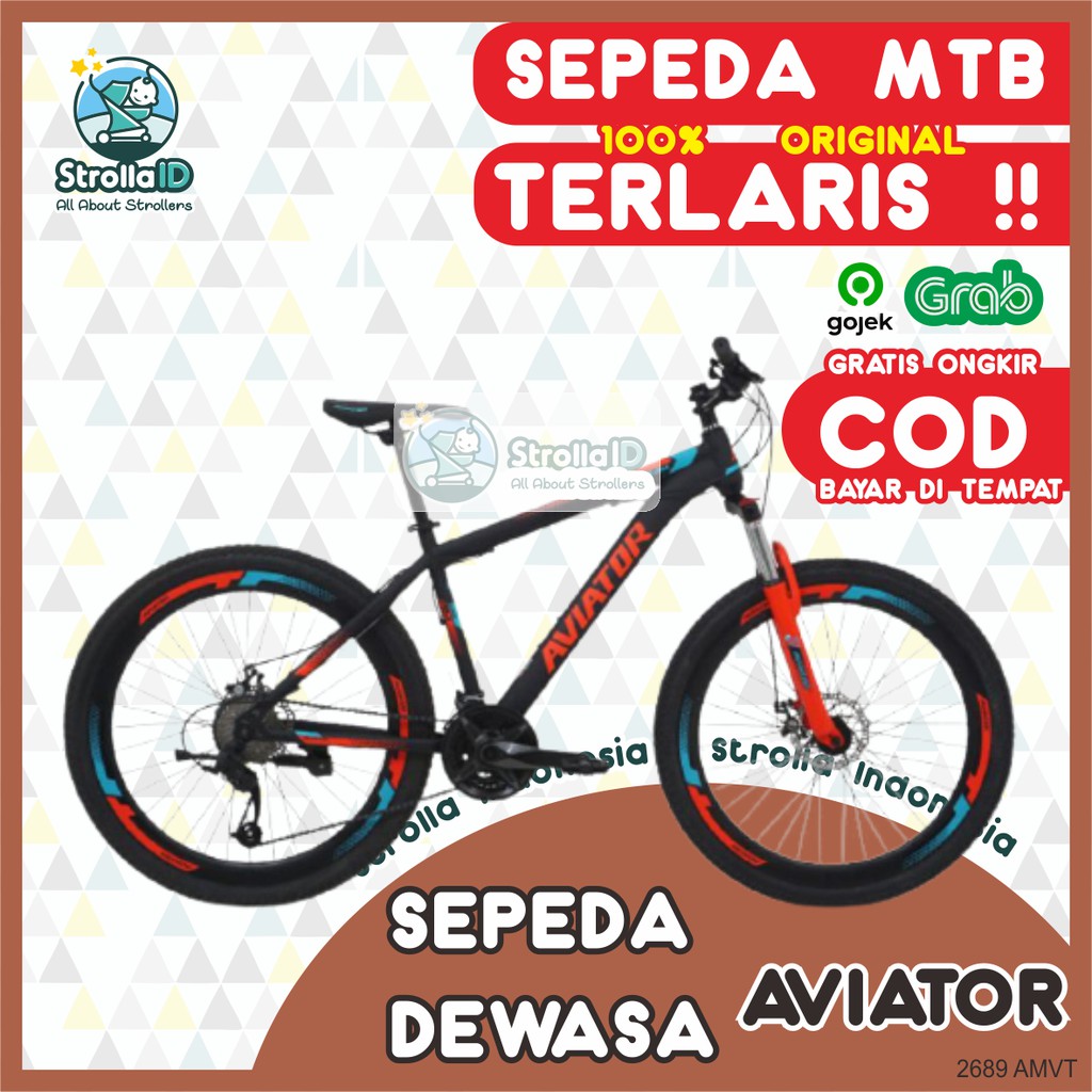 MTB 27,5 Aviator 2689 AM VT Sepeda Lipat Folding Bike Sepeda Gunung Road Bike Sepeda Artis SNI ORI