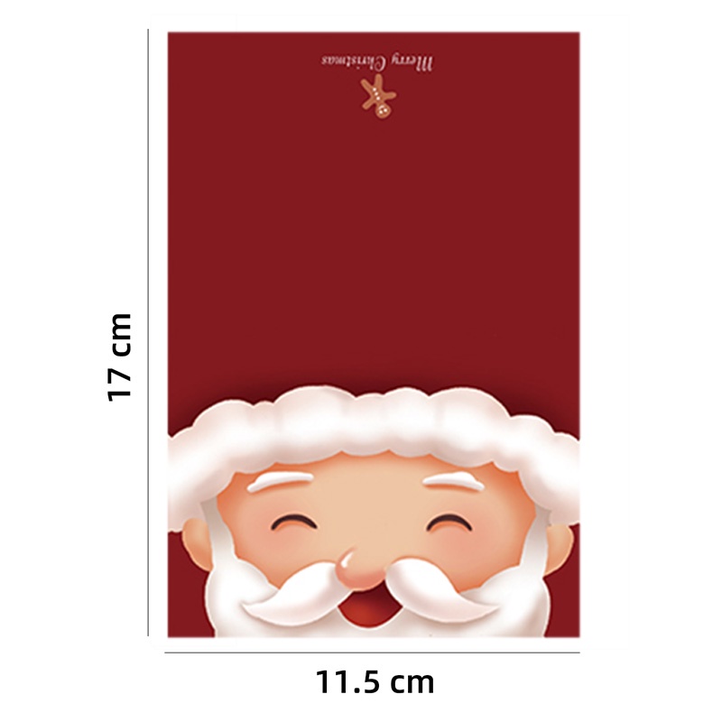 6pcs / Set Kartu Ucapan Selamat Natal Desain Kartun Santa Claus Dan Rusa