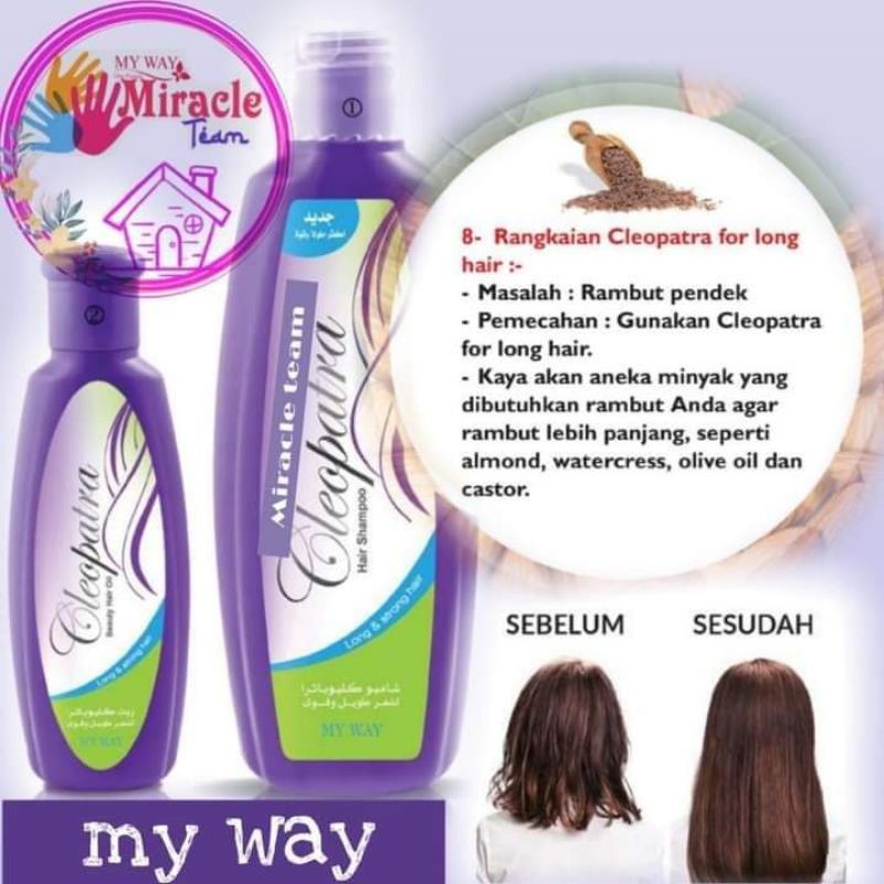 my way Cleopatra  paket shampo dan oil serum pemanjang rambut