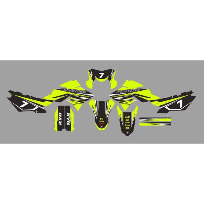 DECAL STIKER KLX WARNA KUNING STABILO