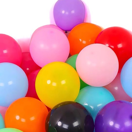 100 PCS Balon Latex Doff Warna Warni uk 12inch isi
