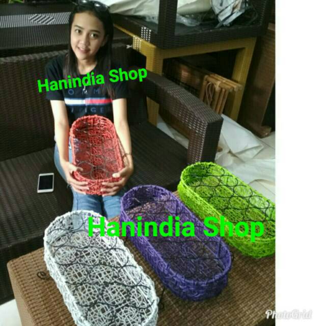 Keranjang Aqua gelas Rotan Sintetis/ Tempat Air mineral Gelas Rotan Sintetis