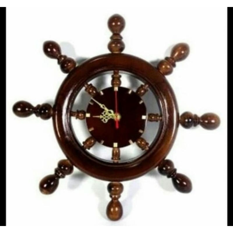 Jam Dinding Nahkoda Hiasan Dinding Dari Kayu Jati Asli Promo Murah